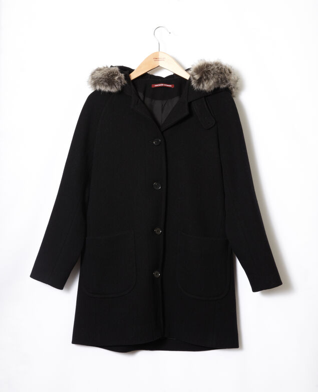 Hooded coat Noir