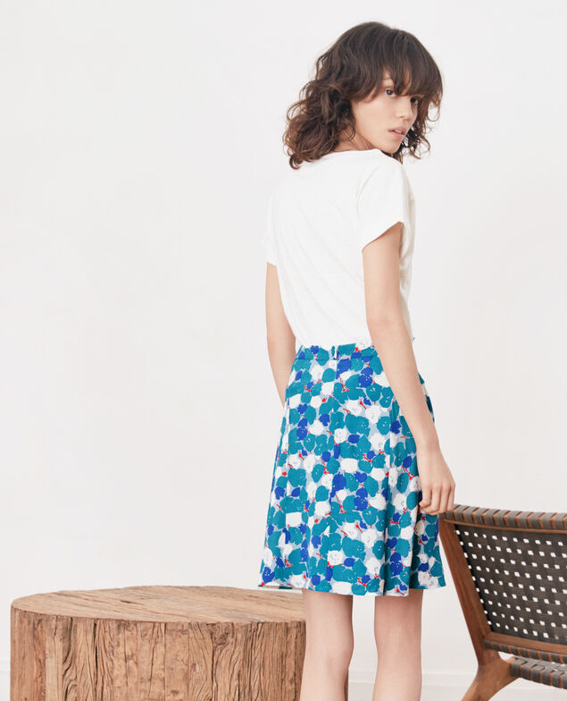 Printed skirt Blossom shadow pacific green