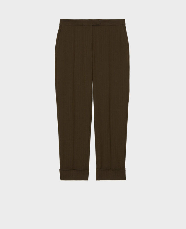 MARGUERITE - Cigarette trousers Military green