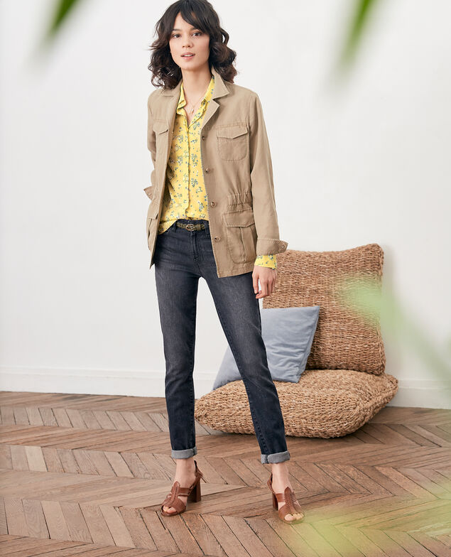 Printed silk shirt Lillybell lemon