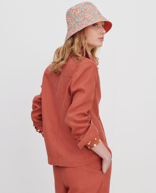 Panama linen work jacket 7200c 13 red