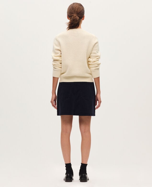 Round neck cardigan  U010 off white