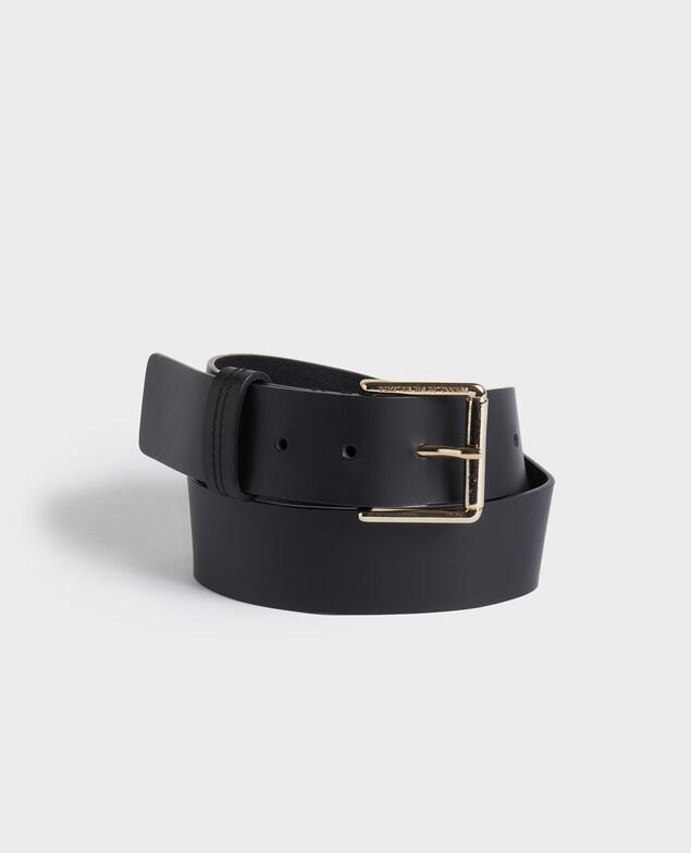 Wide leather belt Black beauty