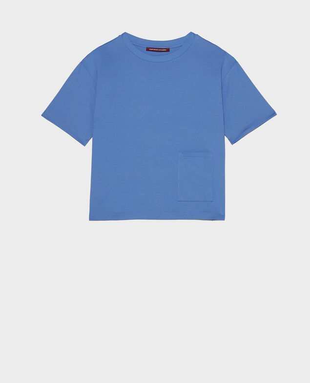 Mercerised cotton Oversize t-shirt Persian jewel