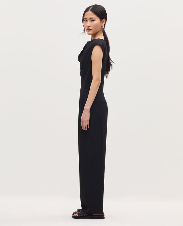 Silky crepe jumpsuit H091 black beauty