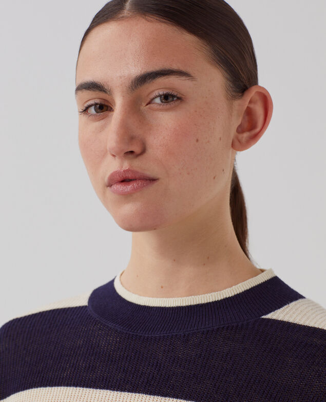 Short-sleeve cropped linen jumper H692 large baritone