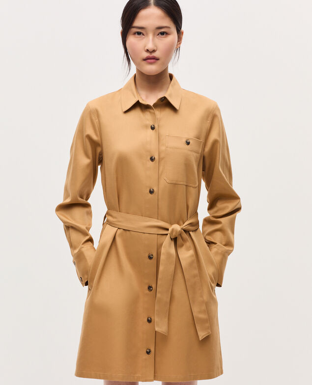 Workwear mini shirt dress K320 prairie sand