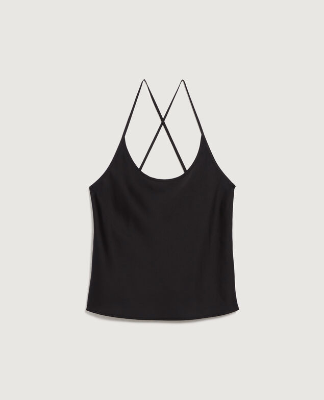 Silky top with spaghetti straps H091 black beauty