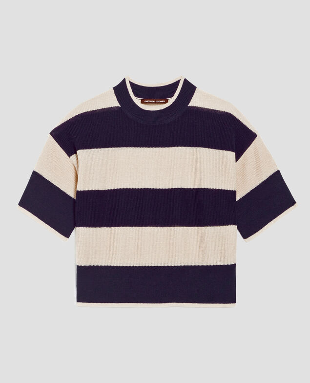 Short-sleeve cropped linen jumper H692 large baritone