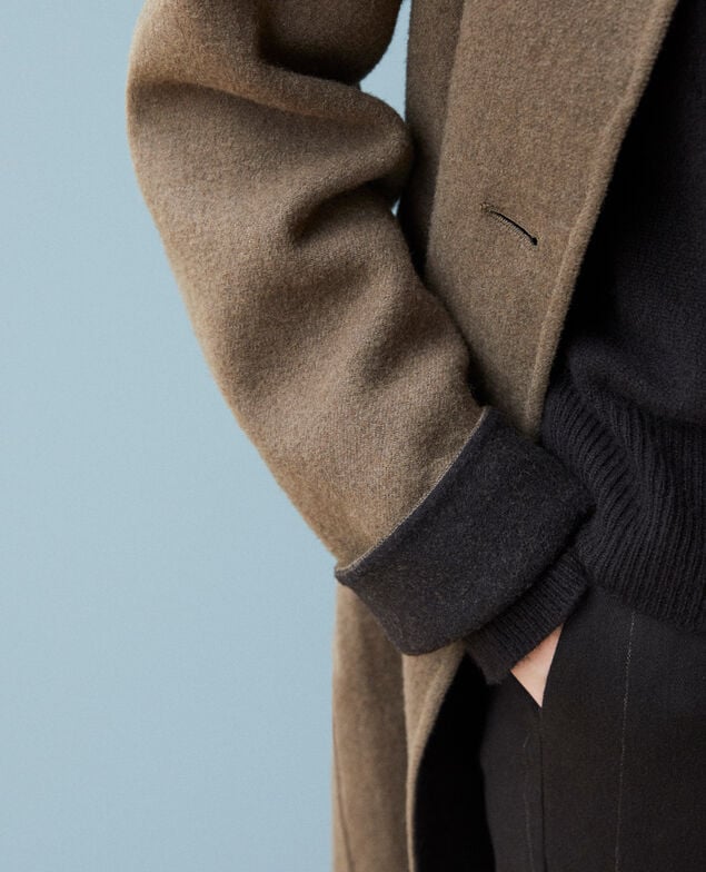 Coat with stand-up collar Olive night