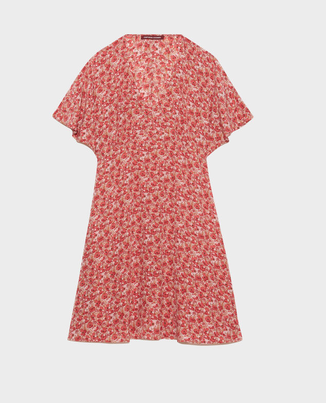 Silk mini dress Art deco pink