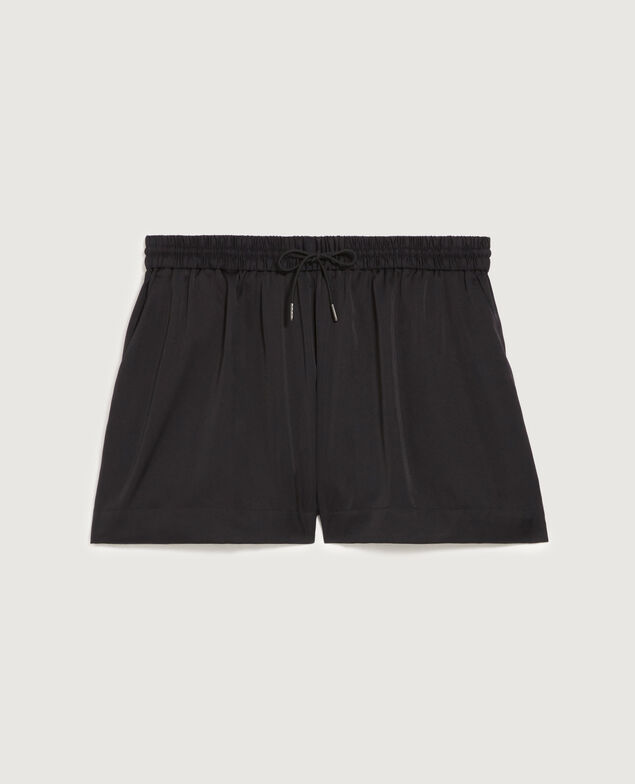 Loose silky shorts H091 black beauty