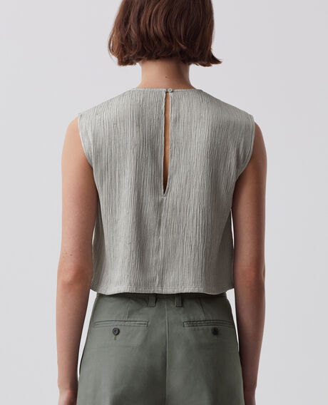 Textured vest top J050 shadow gray