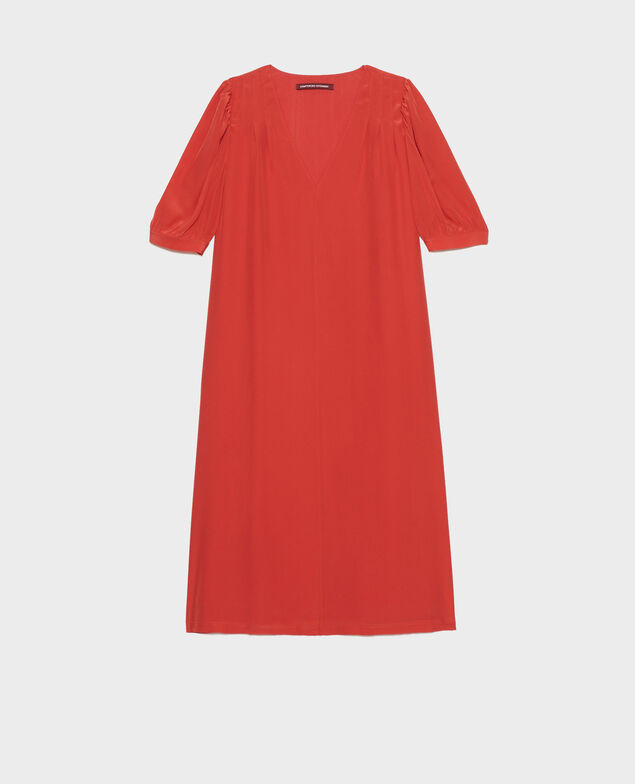 Floaty v-neck silk maxi dress Valiant poppy