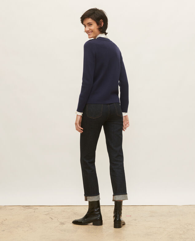 Striped wool jumper Maritime blue