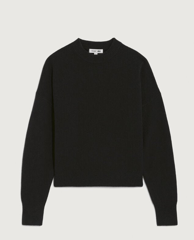 Round neck wool jumper U090 black