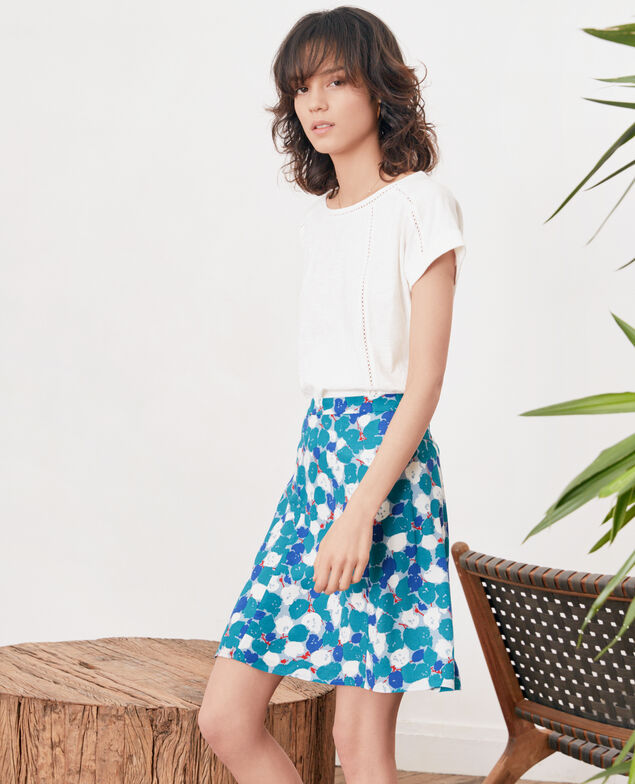 Printed skirt Blossom shadow pacific green