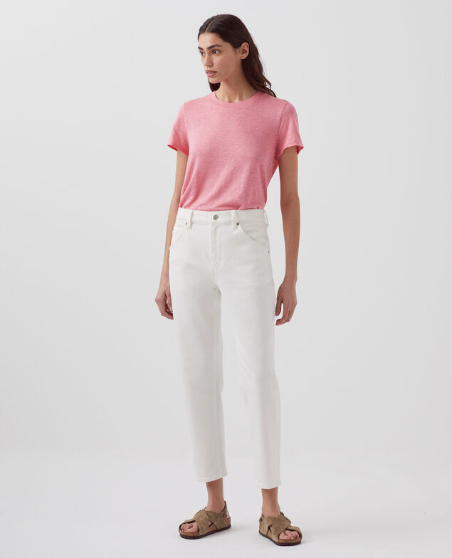 AMANDINE - linen round neck t-shirt H110 lantana