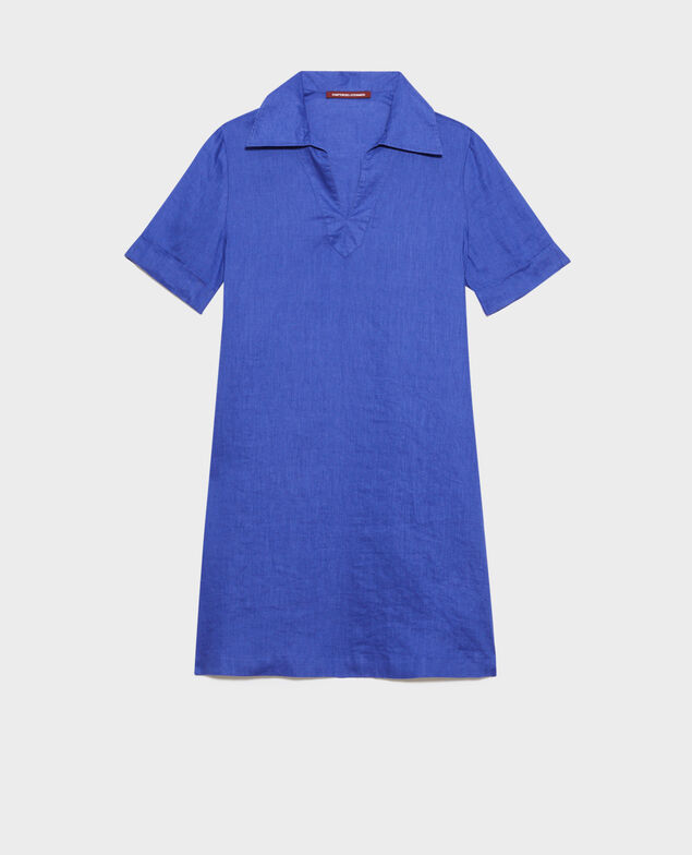 DAISY - Linen tunic dress Royal blue