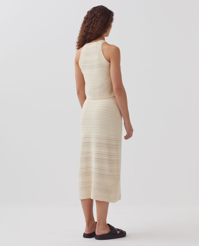 Cotton crochet midi skirt H304 albore