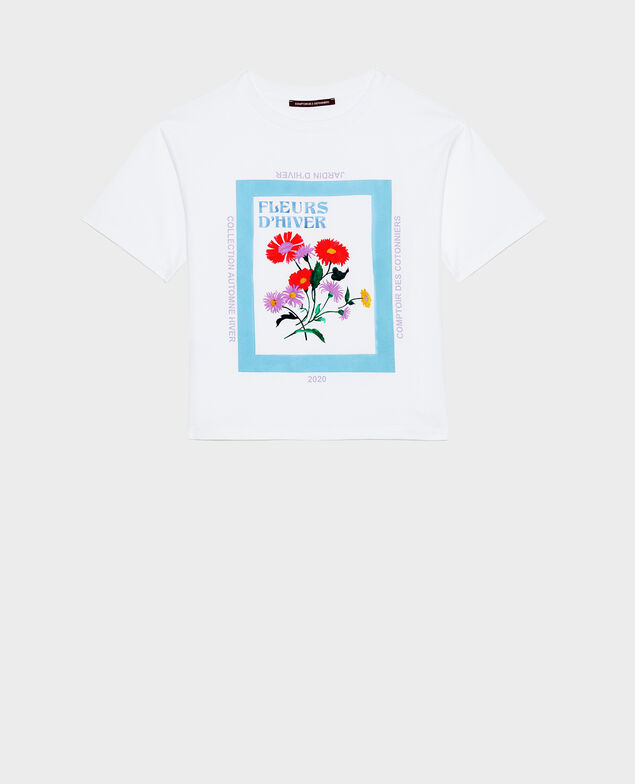 Wide cotton t-shirt Forget me not