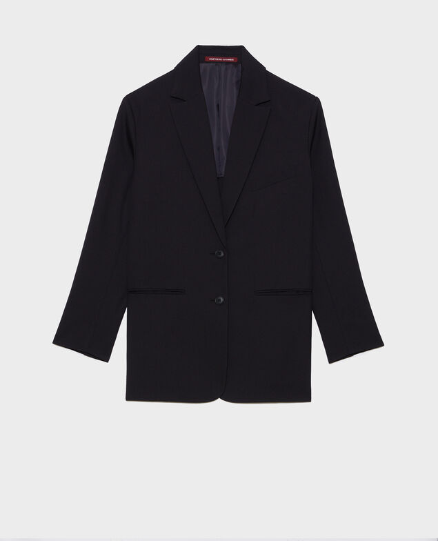 Wool boyfriend blazer Black beauty