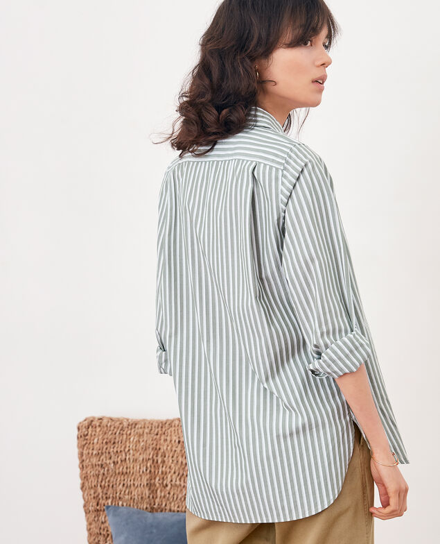 Striped oversize shirt Sage stripes