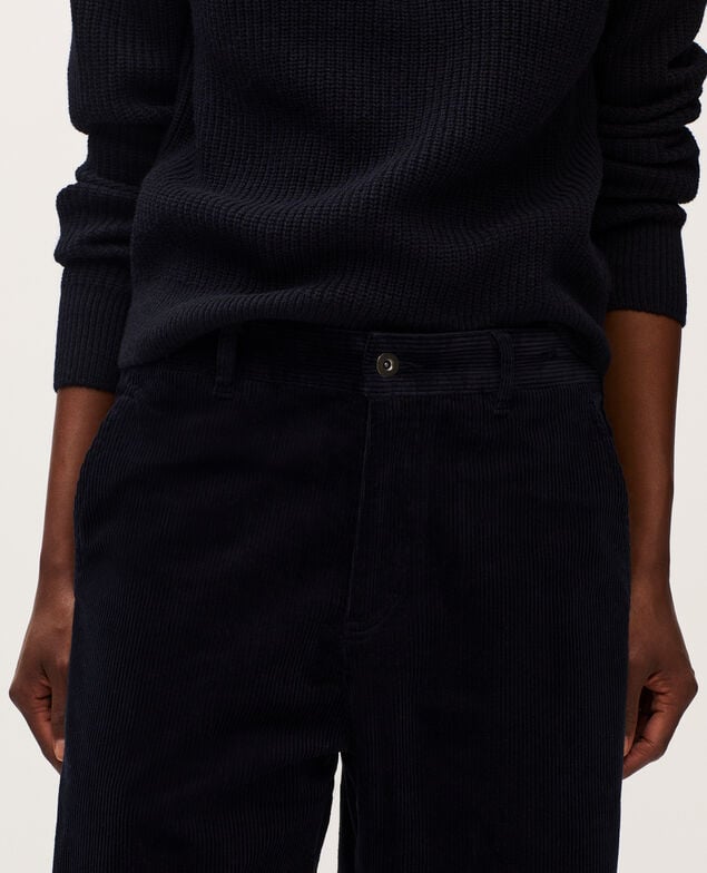 Barrel leg corduroy trousers U690 navy