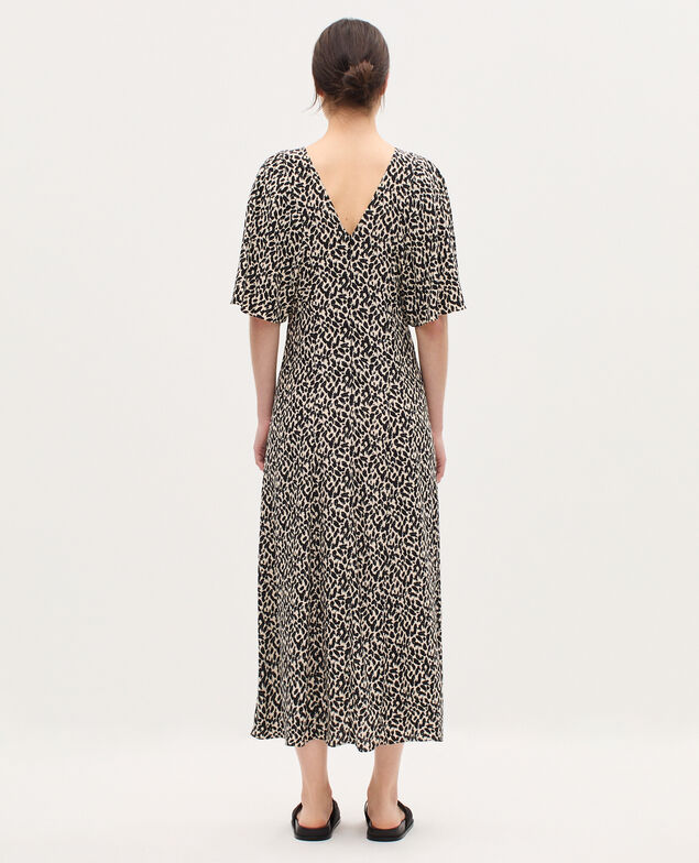 Silky maxi dress K010 leo ecru
