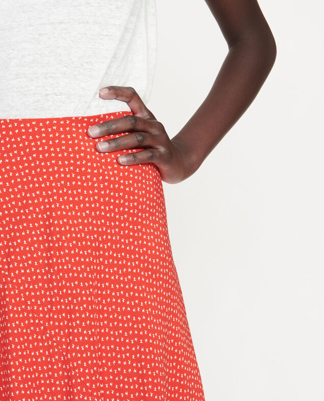 Silk skirt Memphis fiery red