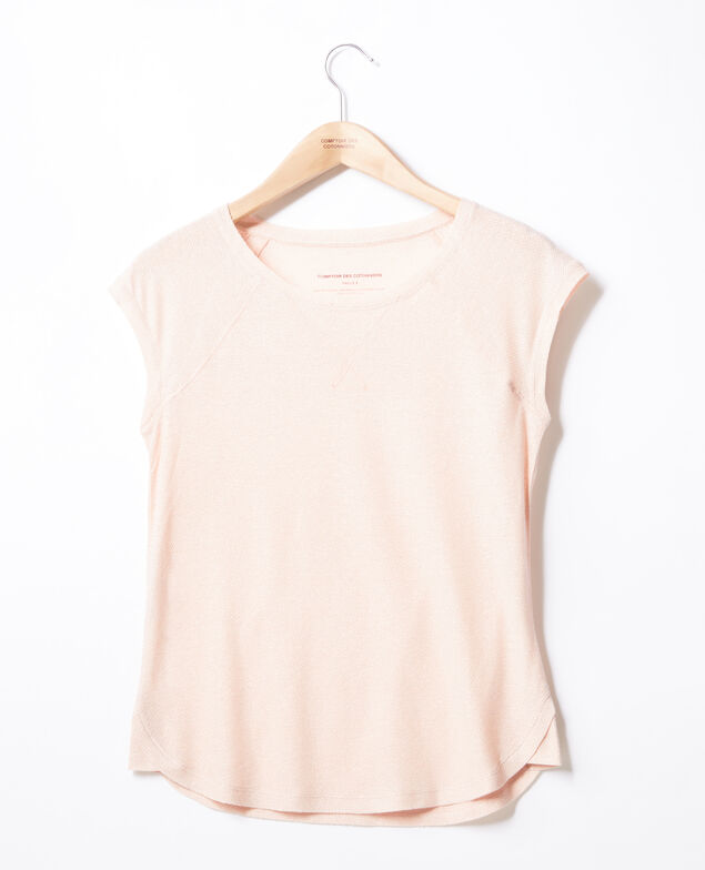 Iridescent T-shirt with linen Nude