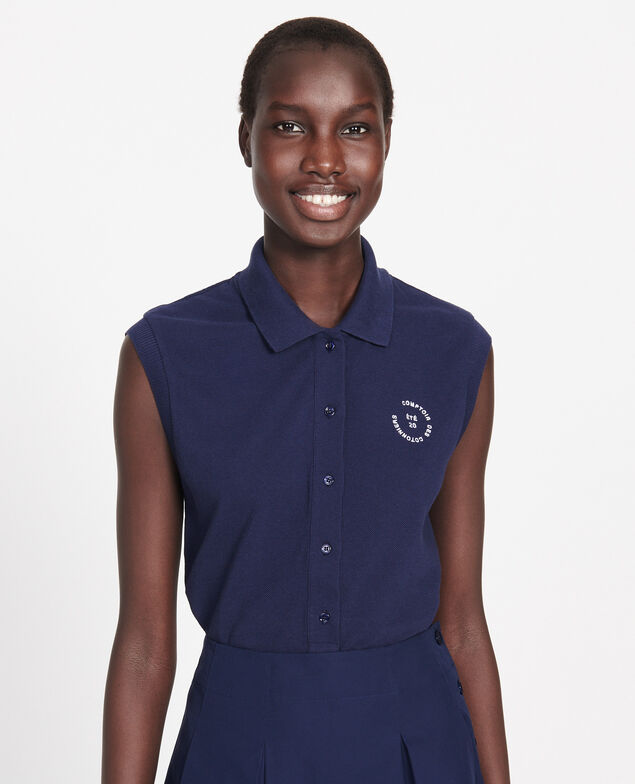 Cotton polo shirt Maritime blue