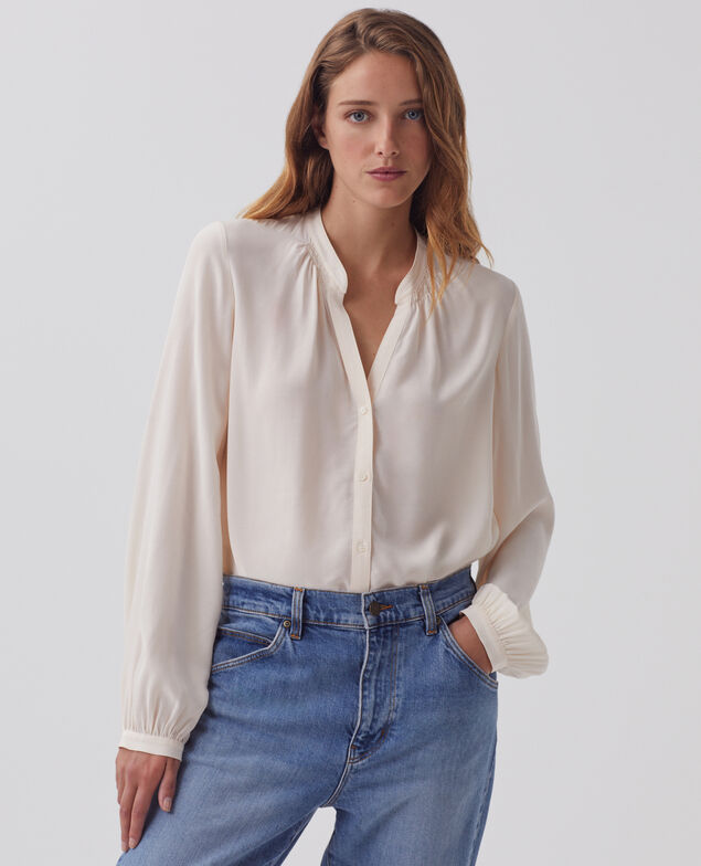 Silky long-sleeve shirt J300 natural