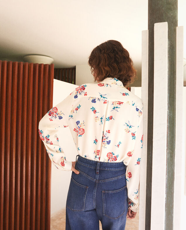 Shirt with pyjama-style collar White
