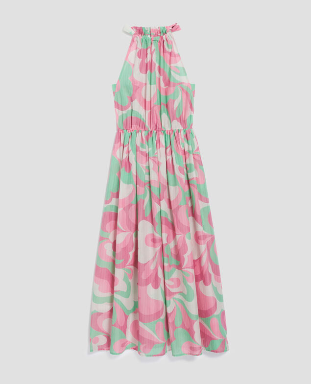 Halter neck maxi dress H720 anemone pink