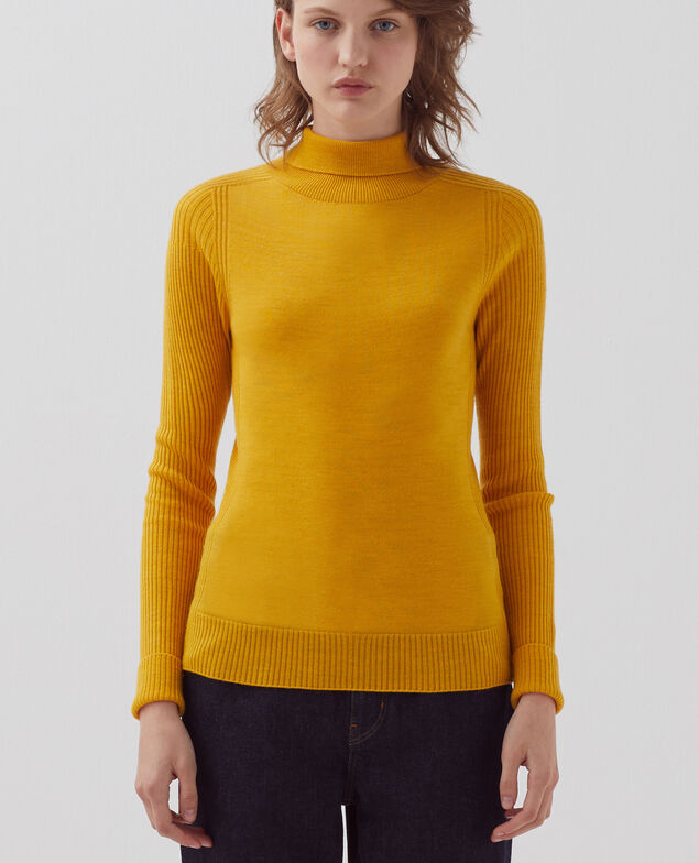 Slim fit merino wool jumper I470 sunset yellow