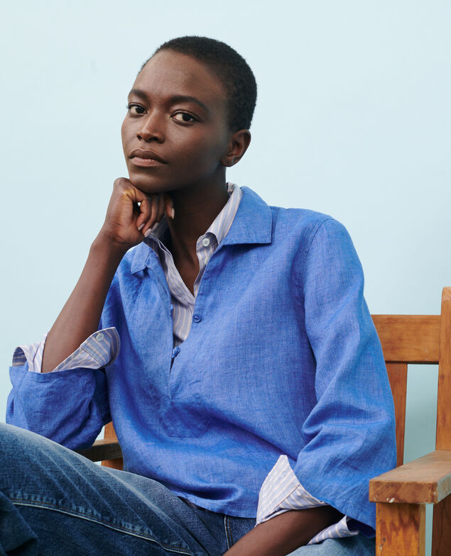 Linen blouse Indigo