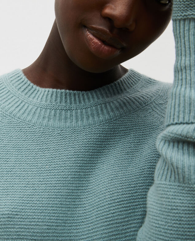 3D cashmere flared jumper dress Chinois green