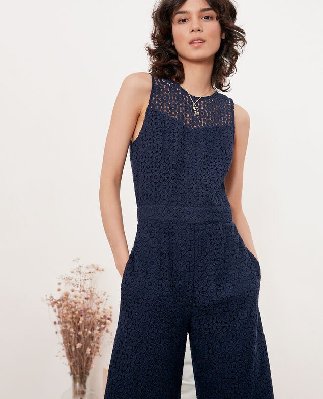 Broderie anglaise jumpsuit Navy