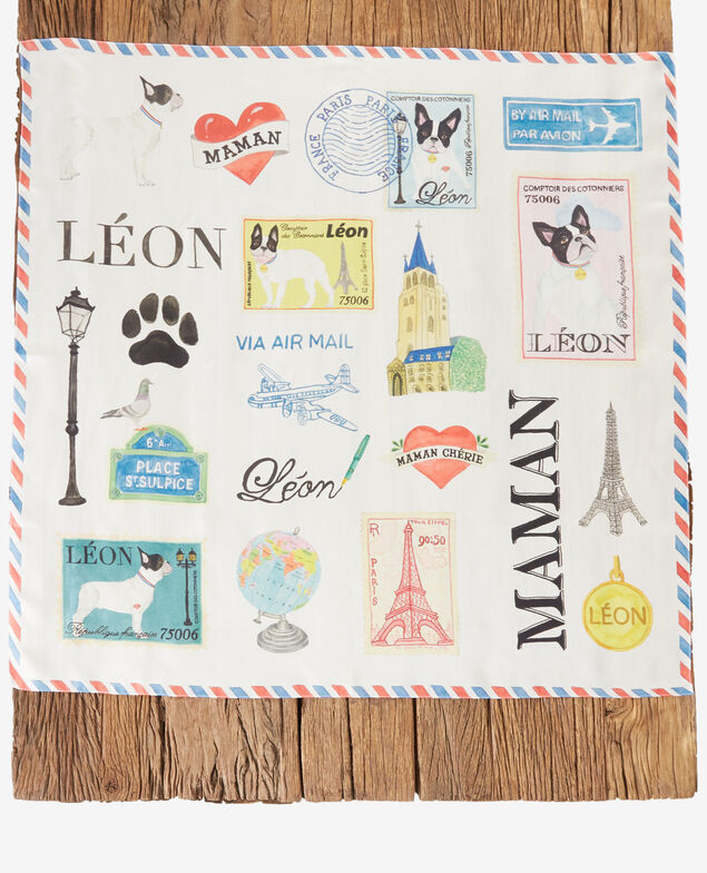 Léon silk square Off white