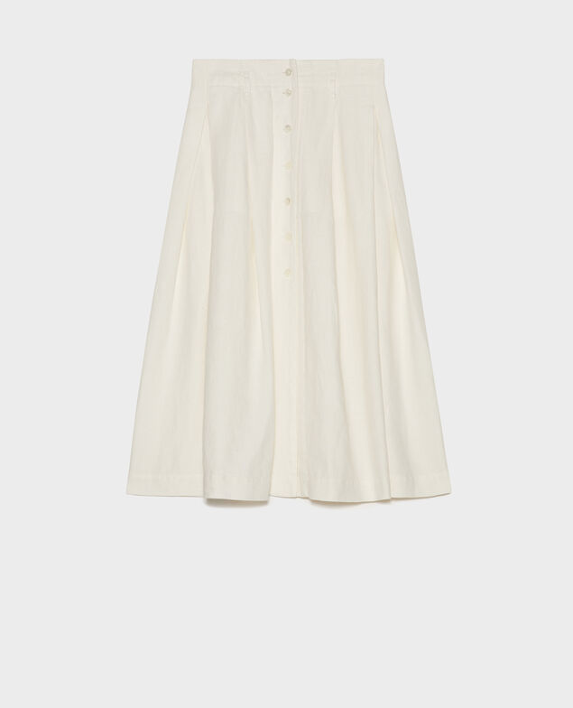 Mid-length linen skirt Gardenia