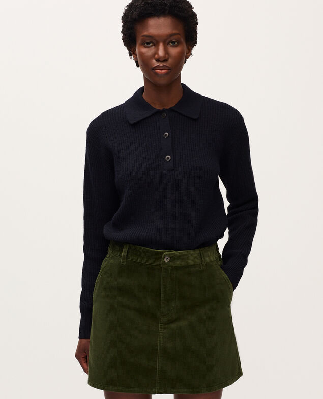 Corduroy mini skirt U550 green
