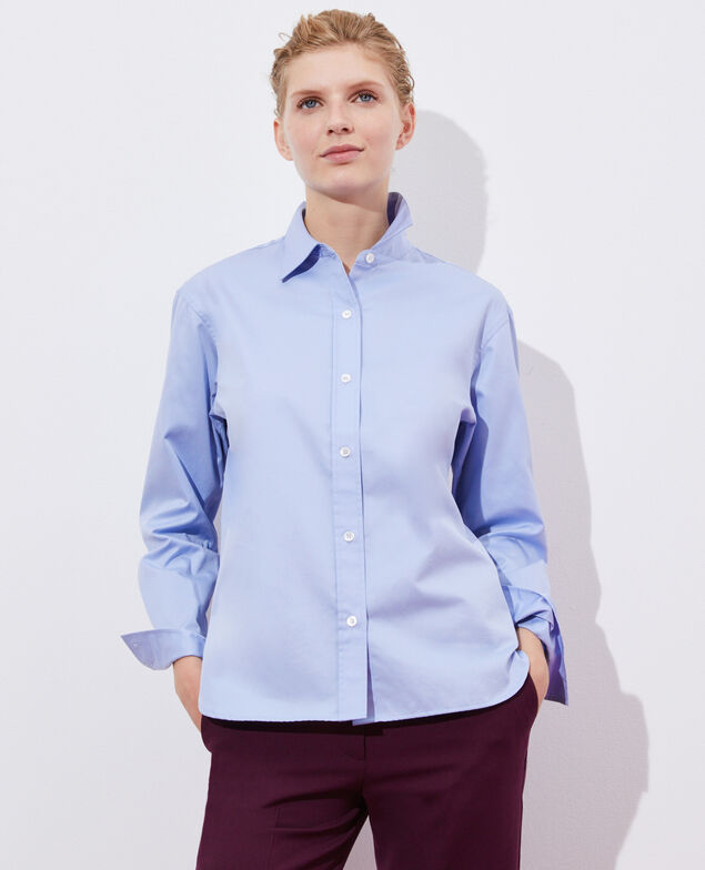 Supima cotton boyfriend shirt Classic blue