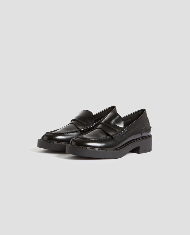 Leather loafers H096 black