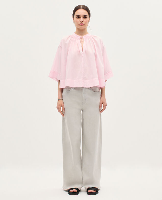 Cotton voile blouse K100 bloom pink