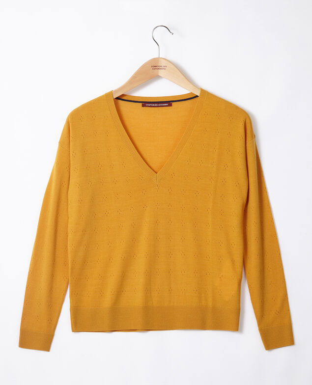 Merino wool jumper Golden spice