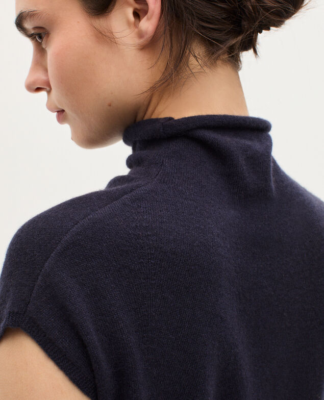 Sleeveless cashmere jumper  K691 navy st gray