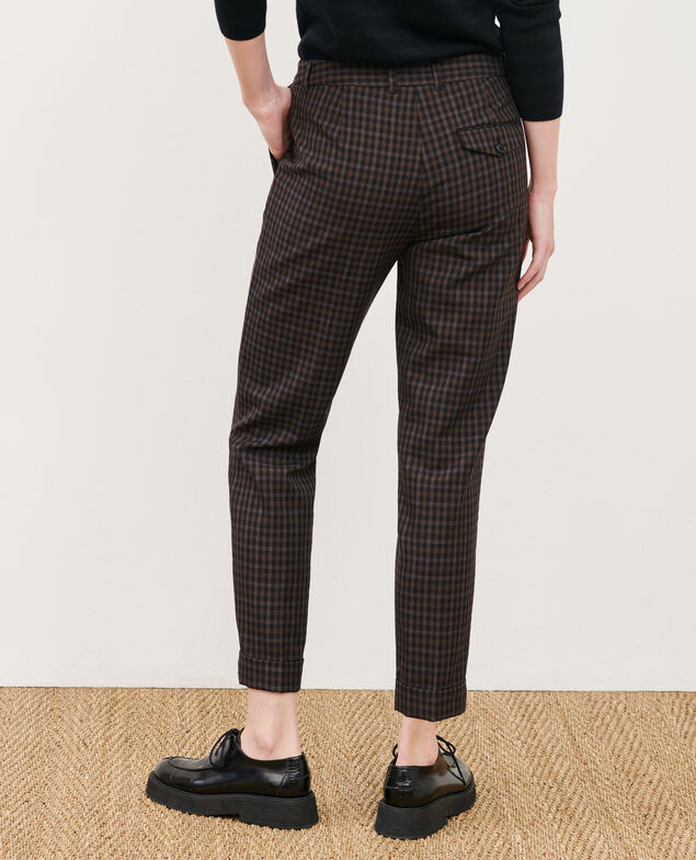 MARGUERITE - Cigarette trousers 8865 34 brown check