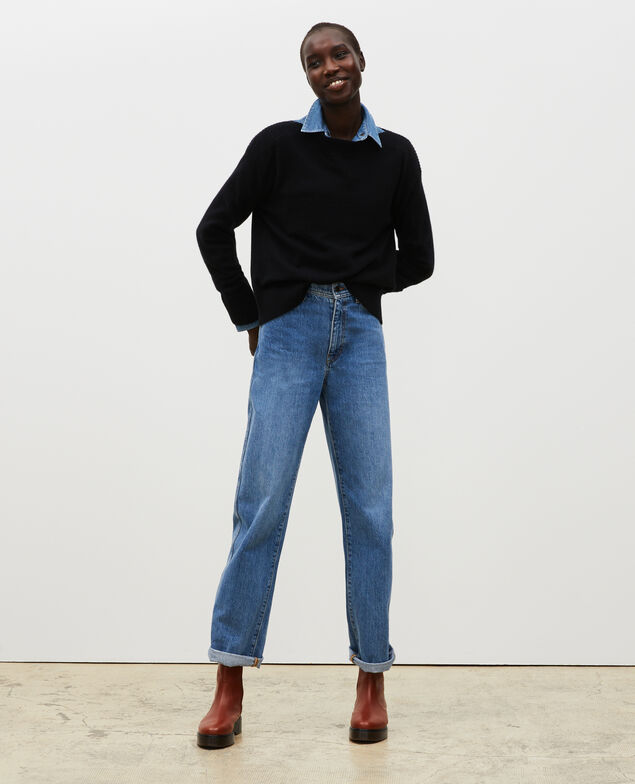 Cashmere boatneck jumper Black beauty