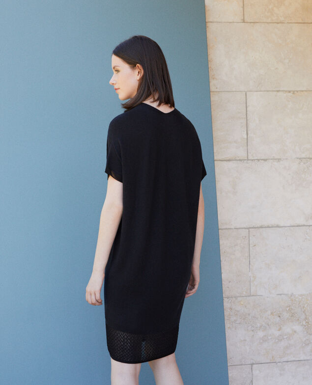 Zero-stitching knitted dress Black